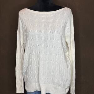 Ralph Lauren Sport Cable Knit Sweater – Women’s Small – Ivory Angora Blend